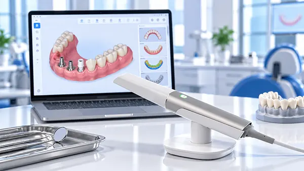 SHINING 3D Aoralscan Elite full-arch ve implant iş akışları