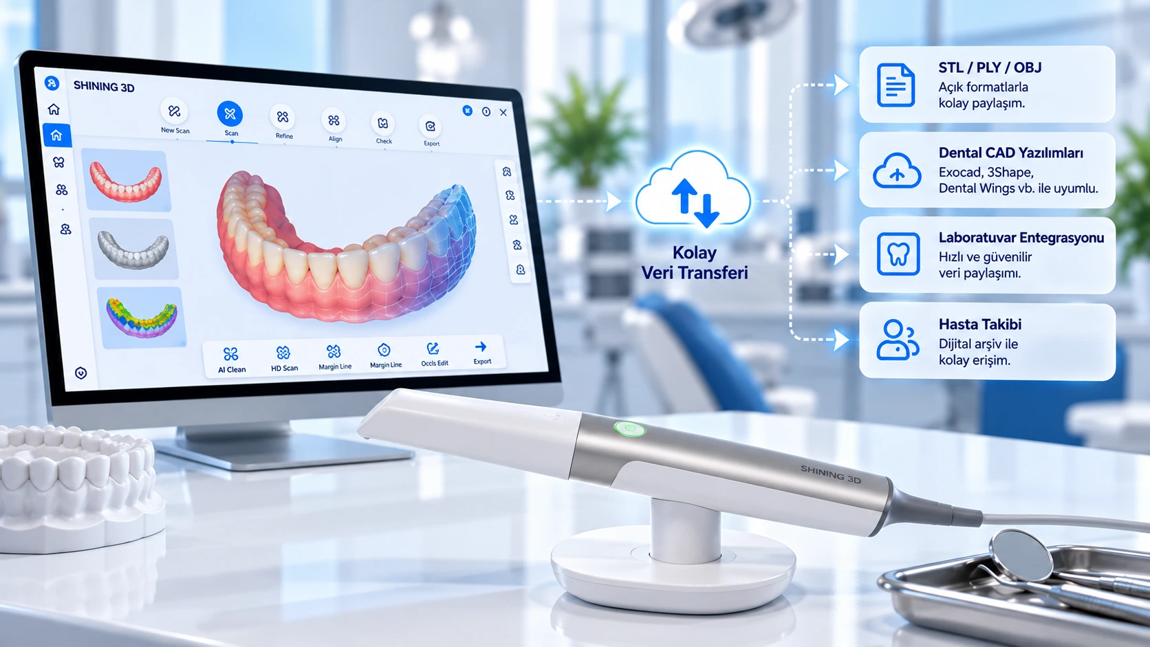Aoralscan Elite dijital iş akışı